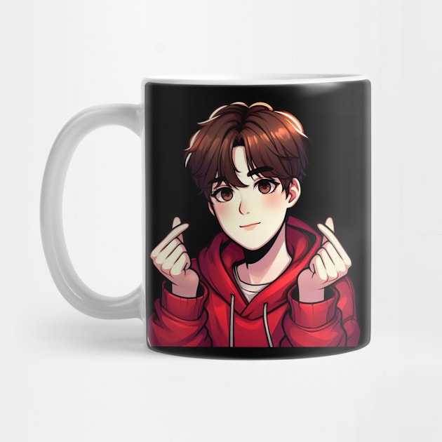 Cool Guy Korean Finger Hearts Kpop by Plushism